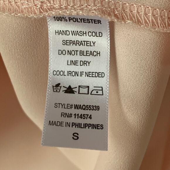 Pleione Light Pink Blouse Short Sleeve Hi Low Pocket Size Small - Picture 9 of 10